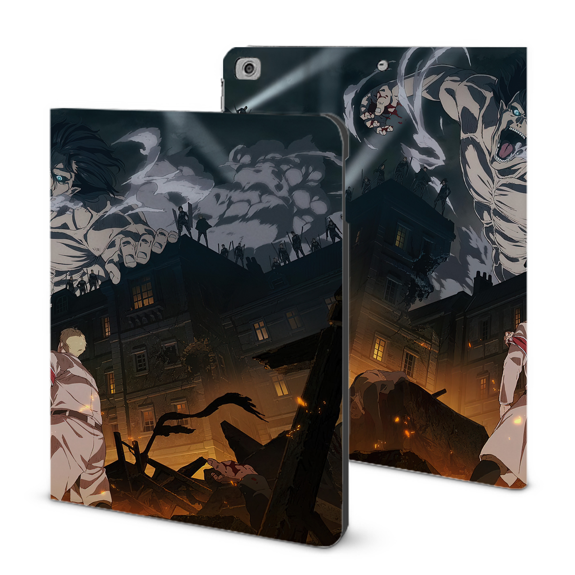 （画像用） 進撃の巨人 Attack on Titan IPad ケース ブック型 PUレザー TPU 耐衝撃 軽量 薄型 ペン収納なし 全面保護 IPad 各モデル対応